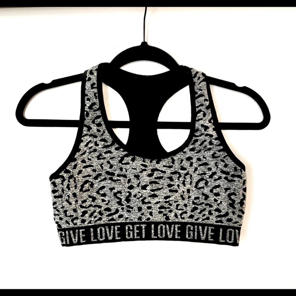 Cute animal print B&W workout top